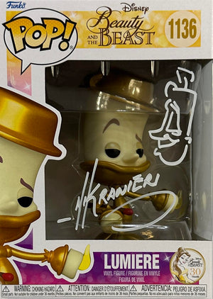 Nik Ranieri signed inscribed Funko Pop #1136 Lumiere JSA Beauty and the Beast