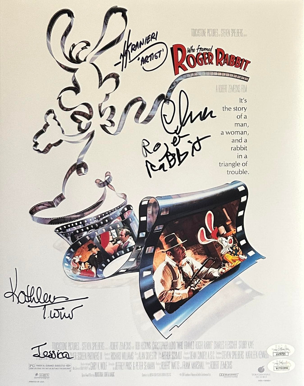 Cast signed 11x14 photo Who Framed Roger Rabbit JSA Ranieri Turner Fleischer