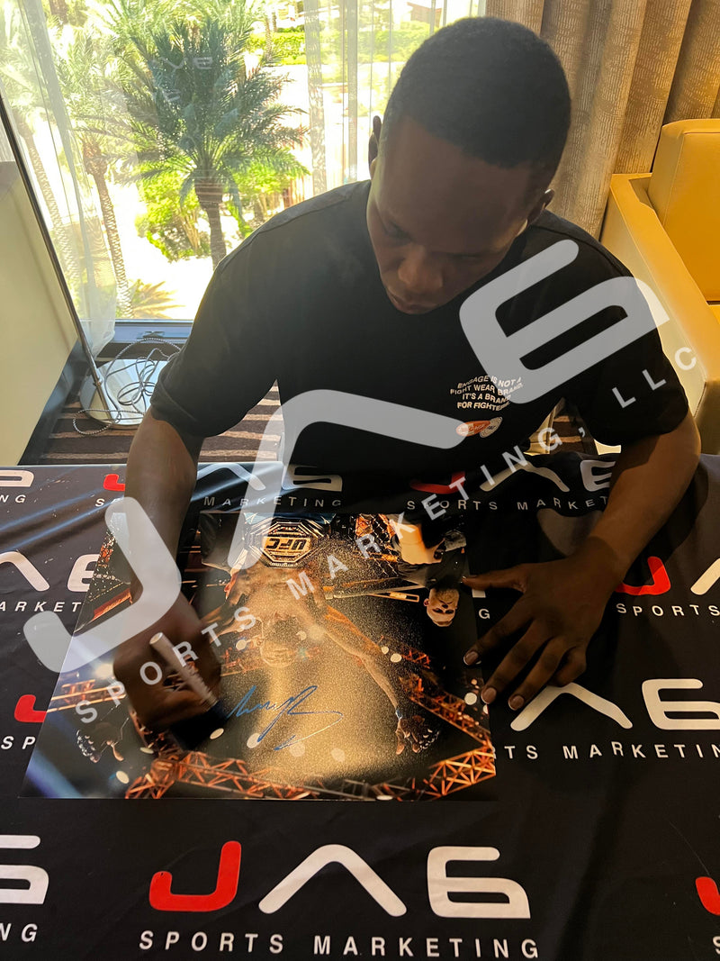 Israel Adesanya autographed signed 16x20 photo UFC Alex Pereira JSA Style Bender