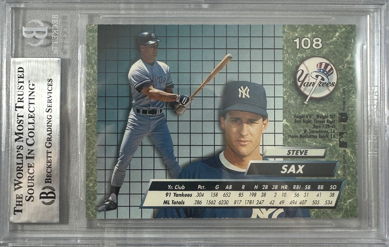 Steve Sax auto signed card 1983 Fleer Corp #108 MLB White Sox BAS Encap