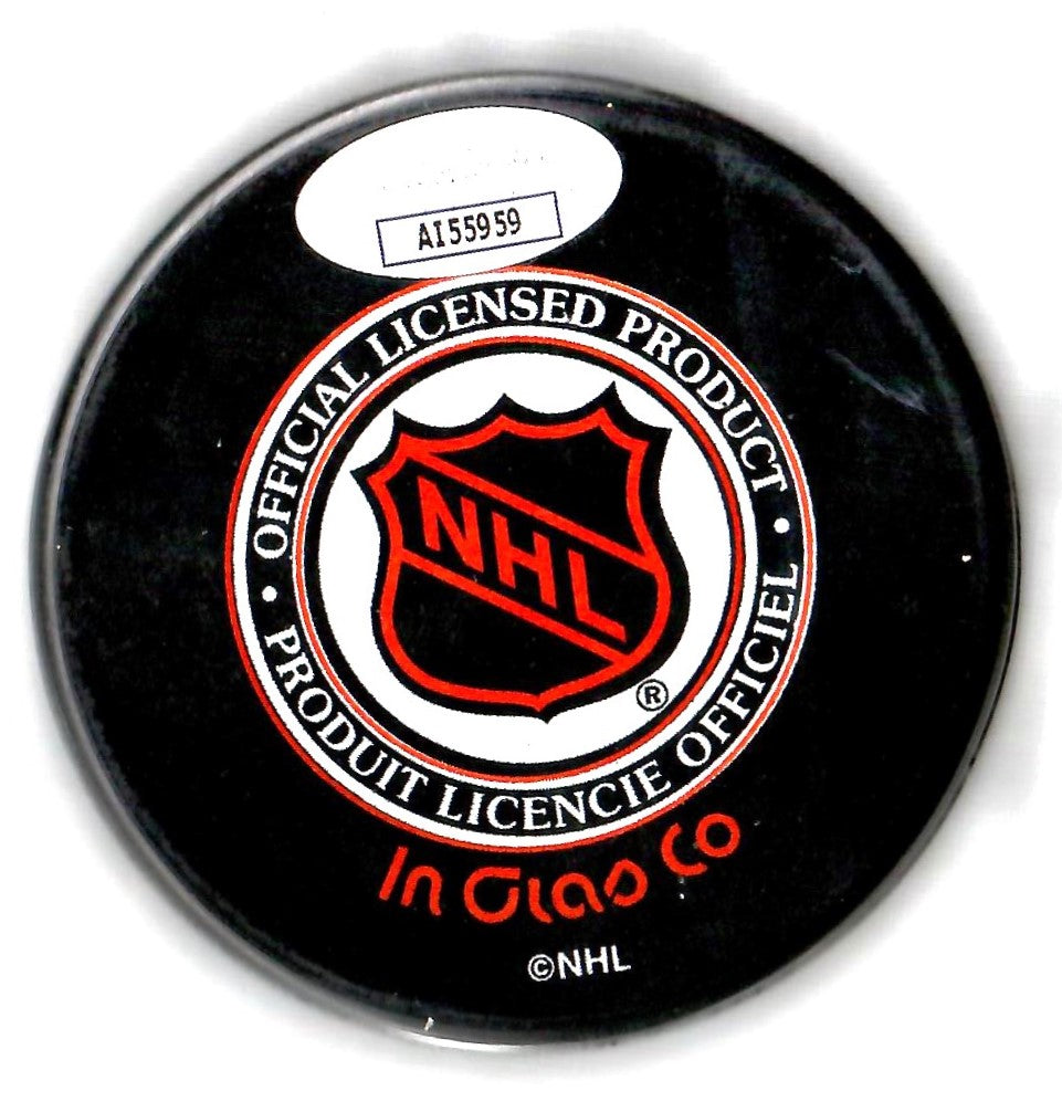 Ken Daneyko autographed signed puck NHL New Jersey Devils JSA COA