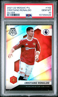 Cristiano Ronaldo 2021-22 Panini Mosiac Silver PSA 10 #142