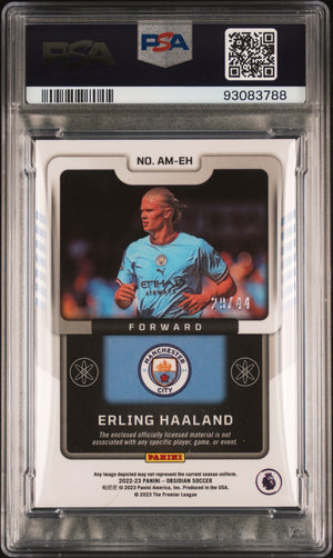 Erling Haaland 2022-23 Panini Obsidian Atomic Materials /44 PSA 8 Red Pulsar