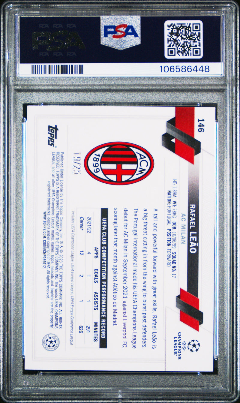 Rafel Leao 2022 Topps 1st Edition Orange PSA 9 /25 #146 UEFA