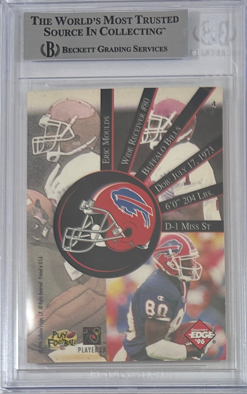 Eric Moulds autographed signed Collectors Edge 1996 Buffalo Bills BAS Encap RC