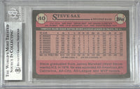 Steve Sax auto signed card 1989 Topps #40 MLB White Sox BAS Encap