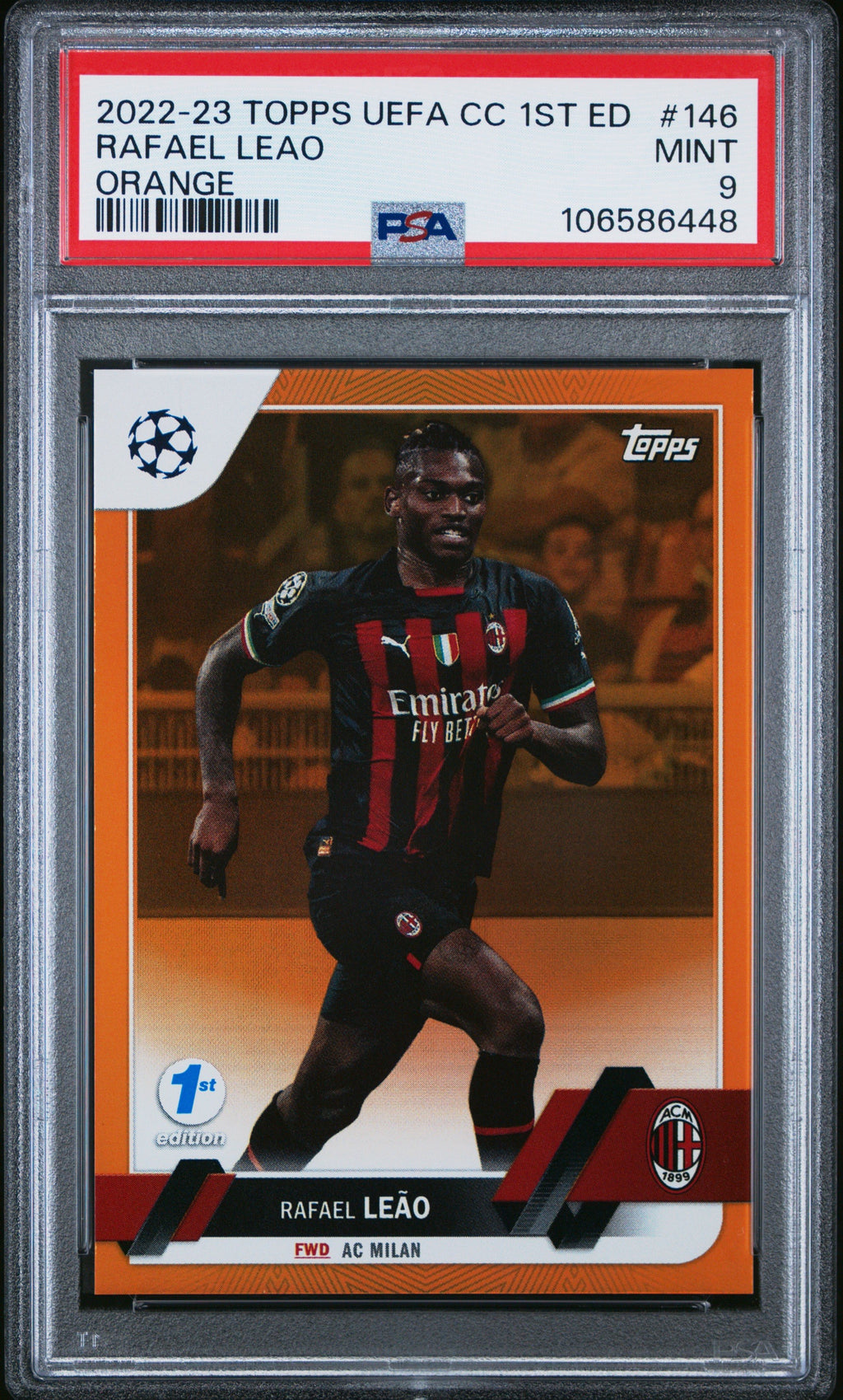 Rafel Leao 2022 Topps 1st Edition Orange PSA 9 /25 #146 UEFA