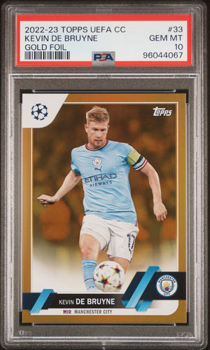 Kevin De Bruyne 2022-23 Topps Gold Foil PSA 10 /50 #33 UEFA