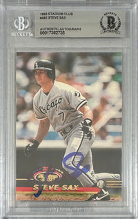 Steve Sax auto signed card 1993 Topps #482 MLB White Sox BAS Encap