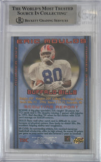 Eric Moulds autographed signed Pinnacle 1996 #347 Buffalo Bills BAS Encap RC