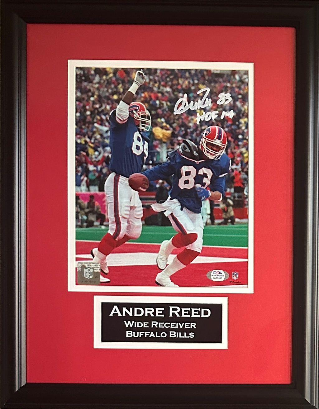 Andre Reed autographed signed inscribed framed 8x10 photo NFL Buffalo Bills PSA