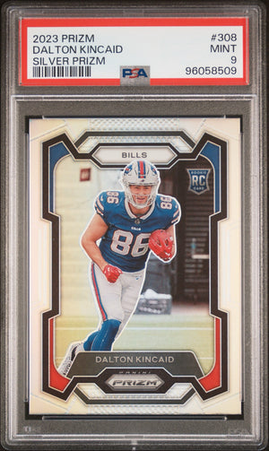 Dalton Kincaid RC 2023 Panini Prizm Silver #308 PSA 9