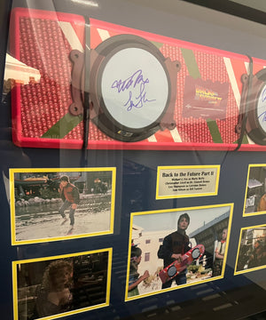 Fox, Lloyd, Lea , Wilson signed framed hoverboard Back To The Future Beckett