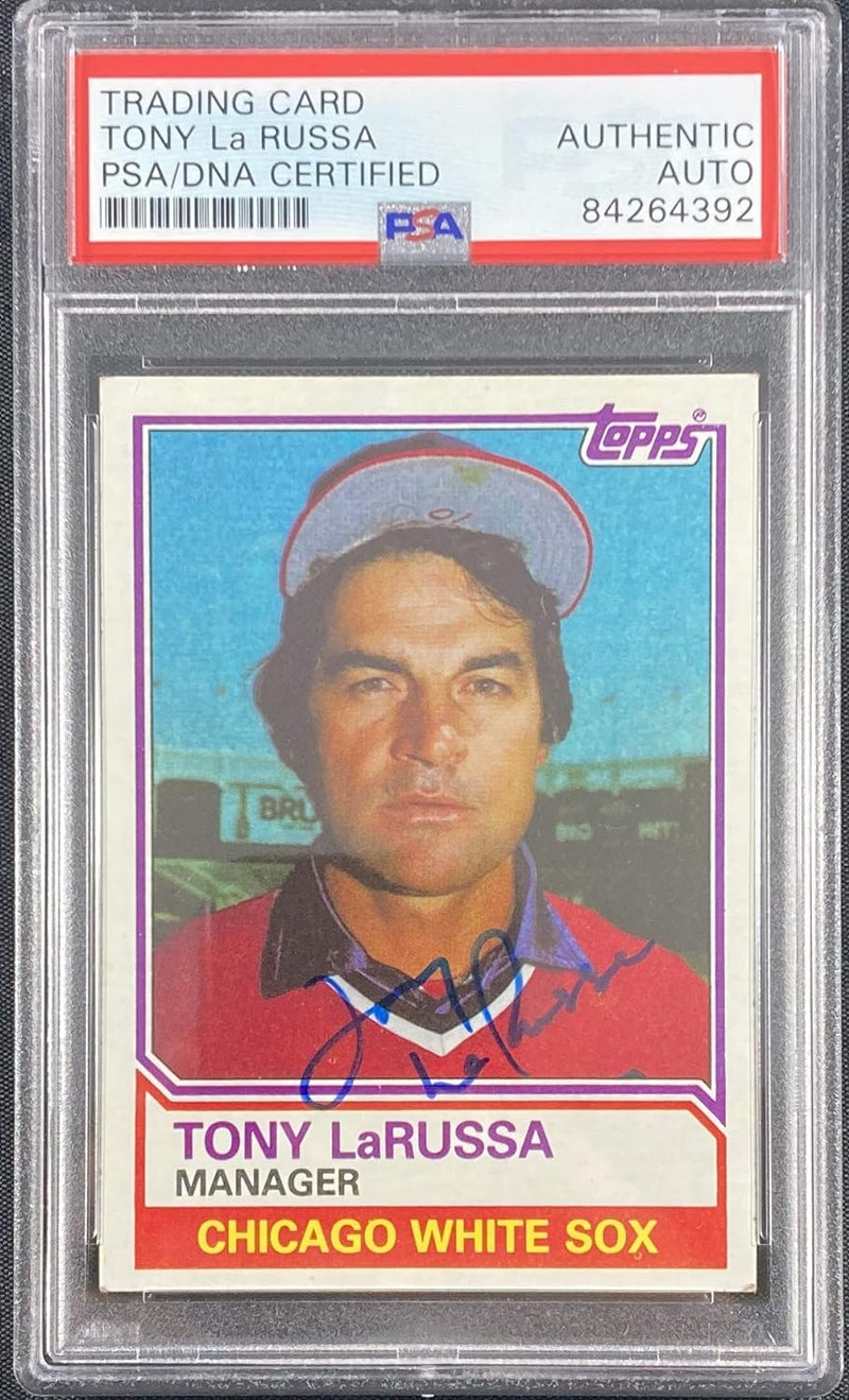 Tony LaRussa auto card 1983 Topps #216 Chicago White Sox PSA Encapsulated