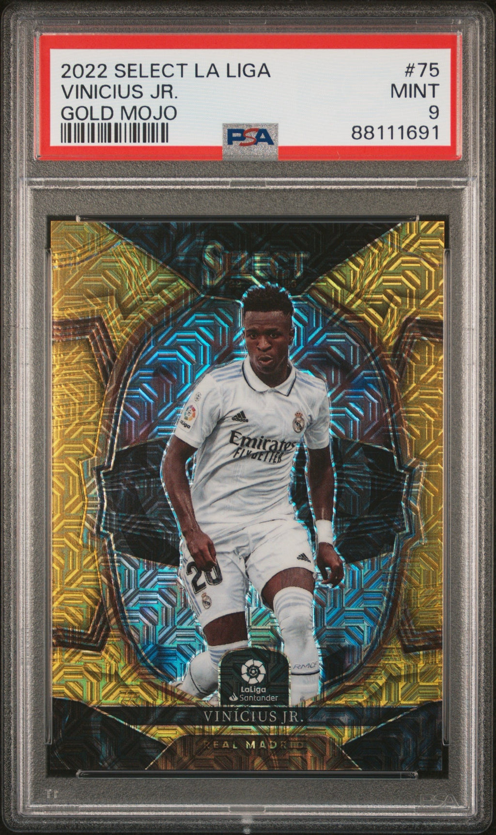 Vinicius Jr. 2022-23 Panini Select Gold Mojo #75 /10 PSA 9