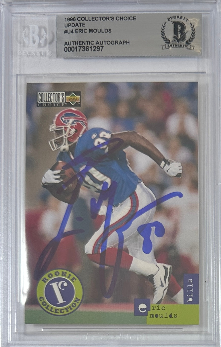 Eric Moulds autographed signed Upper Deck 1996 #U4 Buffalo Bills BAS Encap RC