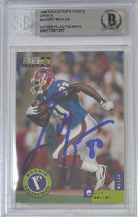 Eric Moulds autographed signed Upper Deck 1996 #U4 Buffalo Bills BAS Encap RC
