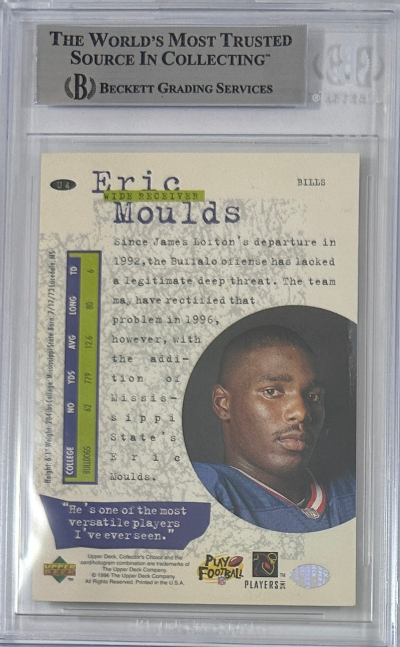 Eric Moulds autographed signed Upper Deck 1996 #U4 Buffalo Bills BAS Encap RC