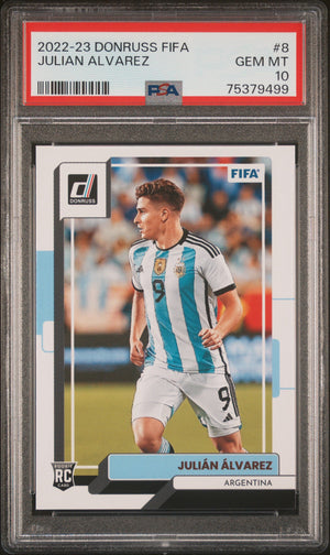 Julian Alvarez 2022-23 Panini Donruss RC #8 PSA 10