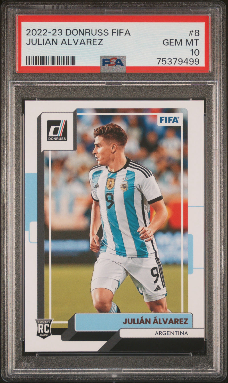 Julian Alvarez 2022-23 Panini Donruss RC #8 PSA 10