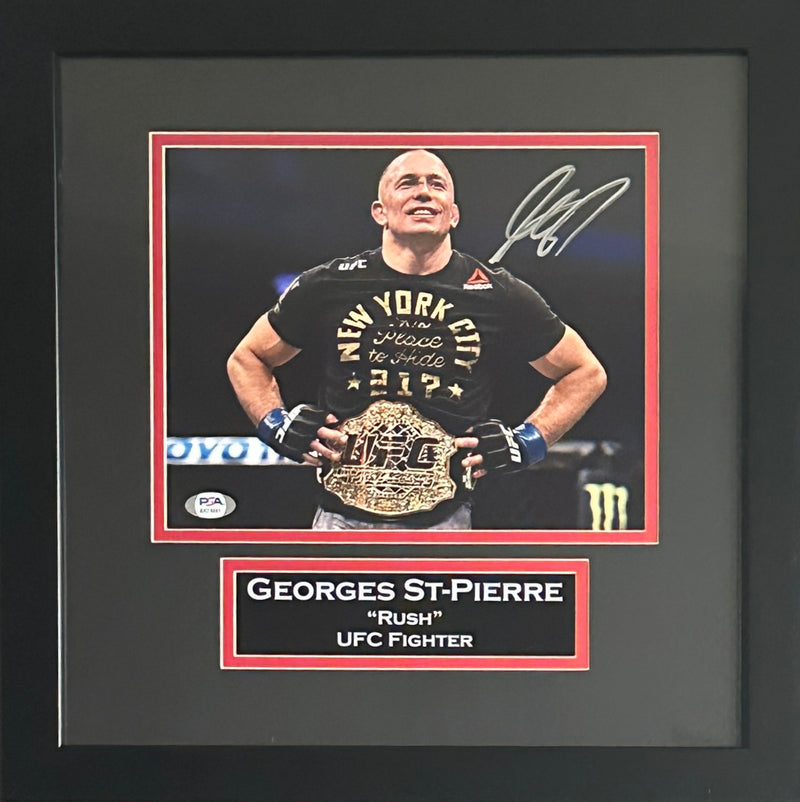 Georges St-Pierre autographed signed framed 8x10 photo UFC PSA COA Rush