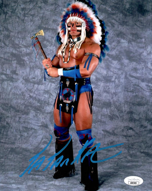 Tatanka autographed signed 8x10 photo WWE JSA COA Chris Chavis