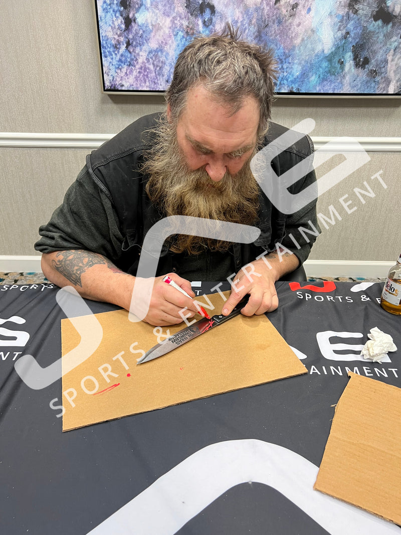 Andrew Bryniarski signed inscribed knife Texas Chainsaw Massacre JSA Leatherface