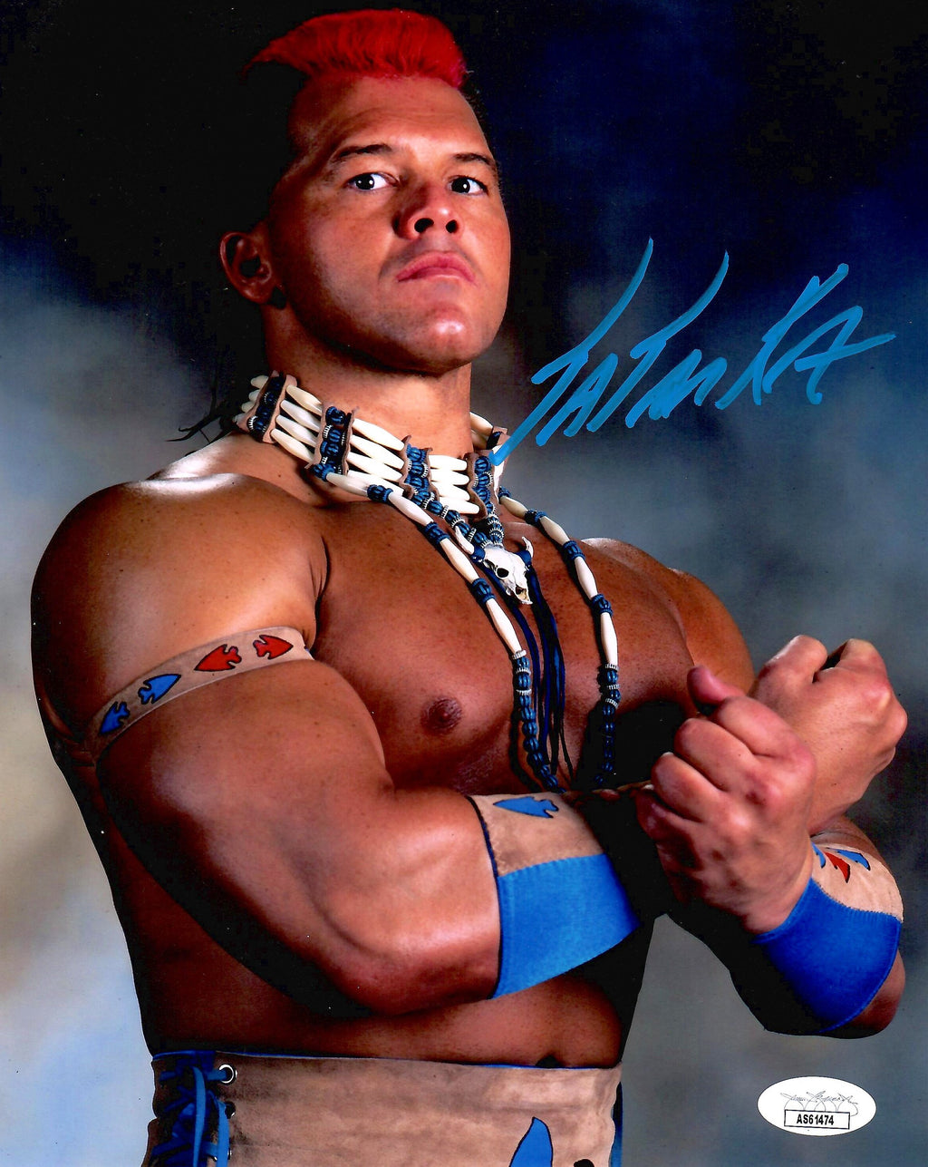 Tatanka autographed signed 8x10 photo WWE JSA COA Chris Chavis