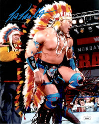 Tatanka autographed signed 8x10 photo WWE JSA COA Chris Chavis