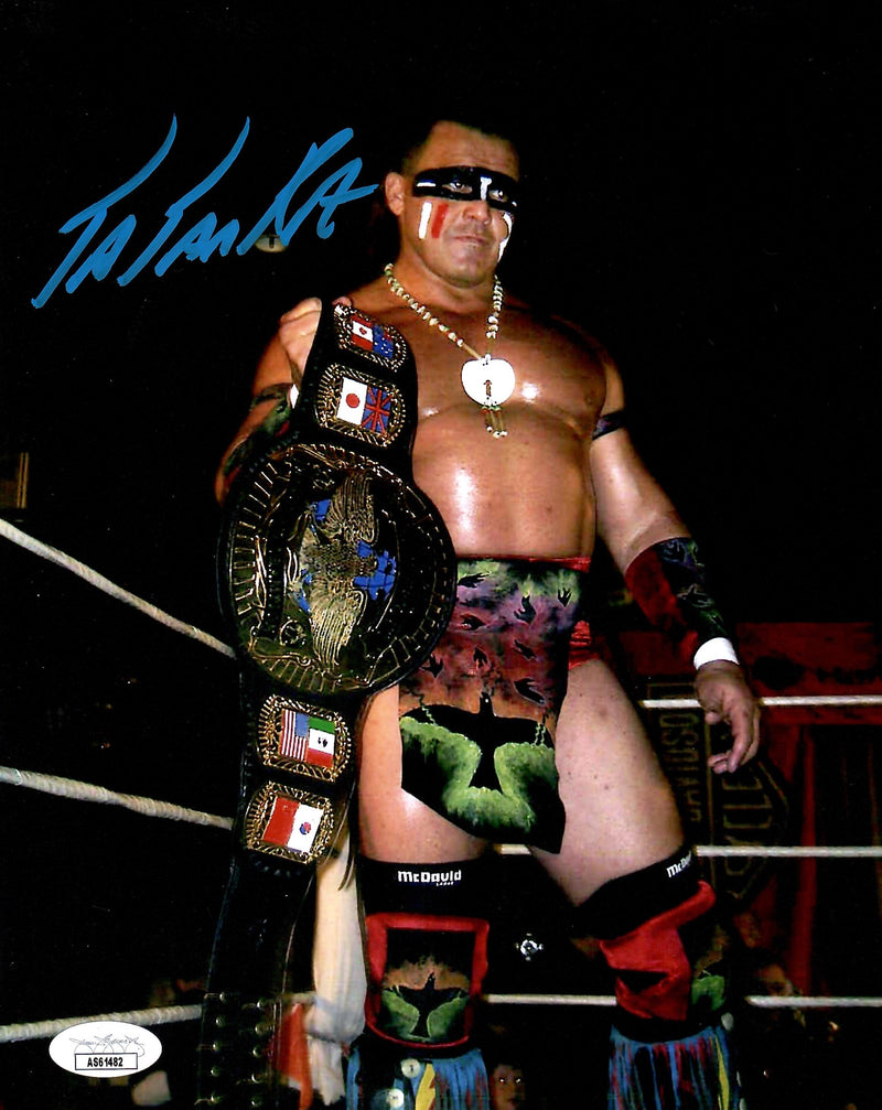 Tatanka autographed signed 8x10 photo WWE JSA COA Chris Chavis