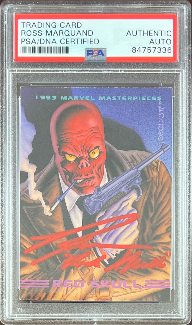 Ross Marquand auto 1993 Marvel Masterpieces #79 card Red Skull PSA Encap SkyBox