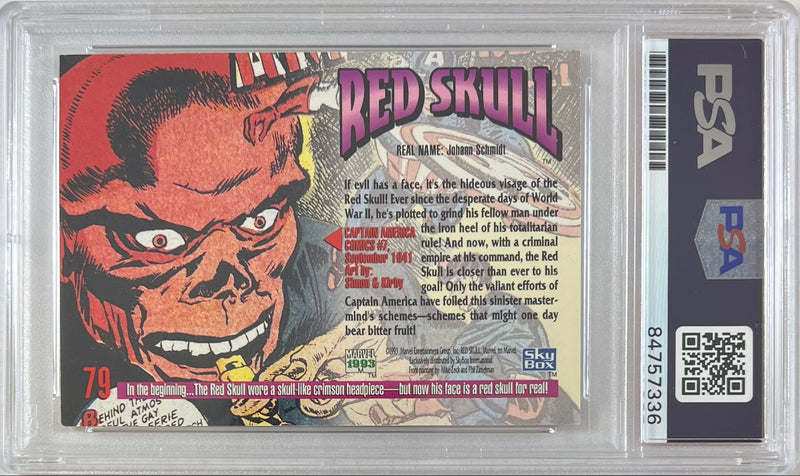 Ross Marquand auto 1993 Marvel Masterpieces #79 card Red Skull PSA Encap SkyBox