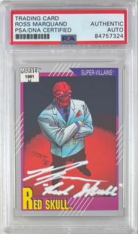 Ross Marquand auto 1991 Marvel Super-Villains #90 card Red Skull PSA Encap
