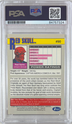 Ross Marquand auto 1991 Marvel Super-Villains #90 card Red Skull PSA Encap