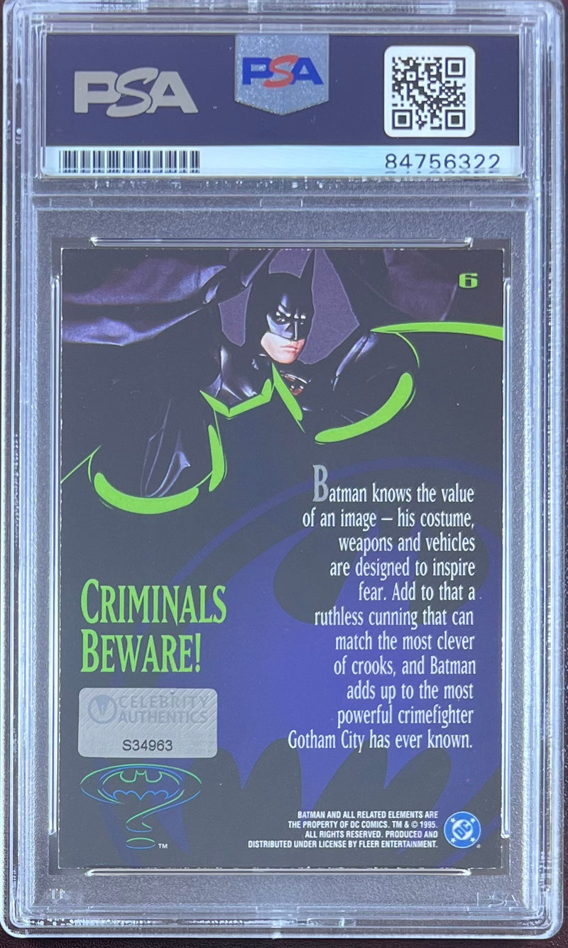 Val Kilmer autographed 1995 Fleer #6 Batman Forever card PSA Encap DC Comics