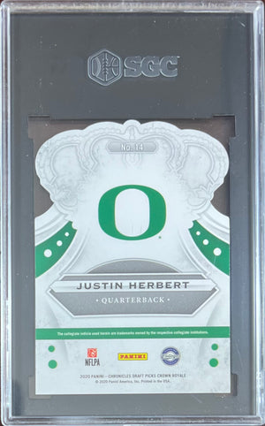 Justin Herbert GEM MINT 10 2020 Panini Chronicles RC SGC Encap Oregon Ducks