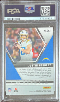 Justin Herbert GEM MINT 10 2020 Panini Mosaic RC PSA Encap Los Angeles Chargers