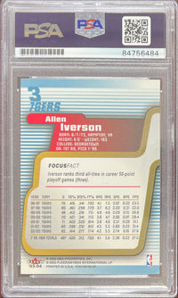 Allen Iverson auto card 2003 Fleer Focus #3 Philadelphia 76ers PSA Encaps