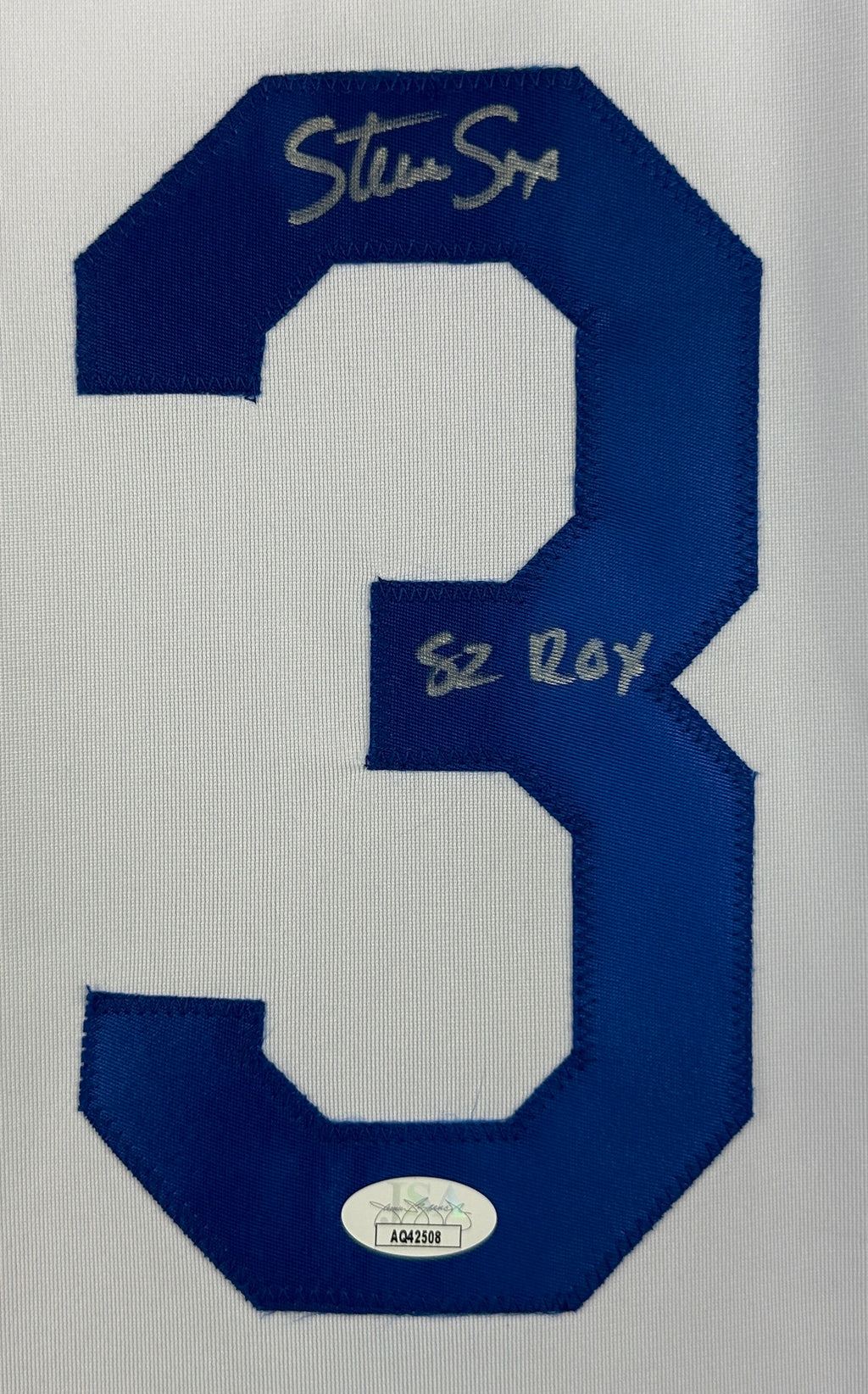 STEVE SAX SIGNED INSCRIBED WHITE PRO STYLE JERSEY JSA COA