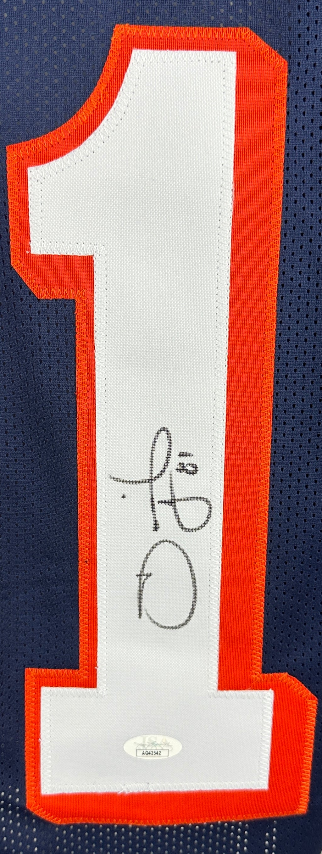 DAVID TYREE SIGNED CUSTOM NAVY COLLEGE STYLE AUTOGRAPHED JERSEY JSA COA