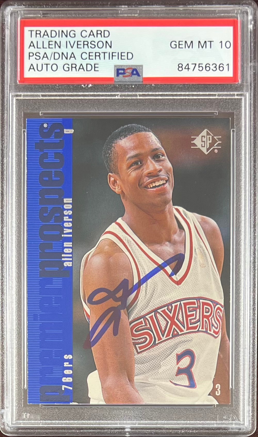 Allen Iverson auto RC 1997 Upper Deck SP #141 Philadelphia 76ers PSA Gem Mint 10