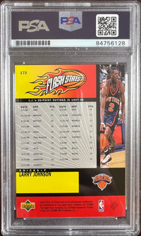 Larry Johnson auto 1998 Upper Deck #173 card New York Knicks PSA Encapsulated