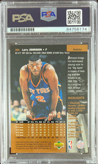 Larry Johnson auto 1997 Upper Deck #261 card New York Knicks PSA Encapsulated