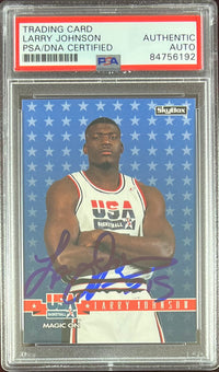 Larry Johnson auto 1994 SkyBox #12 card Charlotte Hornets PSA Encapsulated