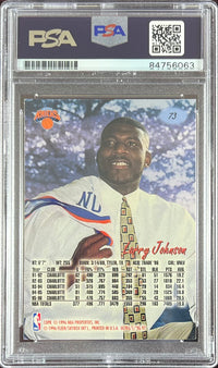 Larry Johnson auto 1996 Fleer Ultra #73 card New York Knicks PSA Encapsulated