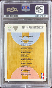 Larry Johnson auto 1992 Upper Deck #438 card Charlotte Hornets PSA Encapsulated