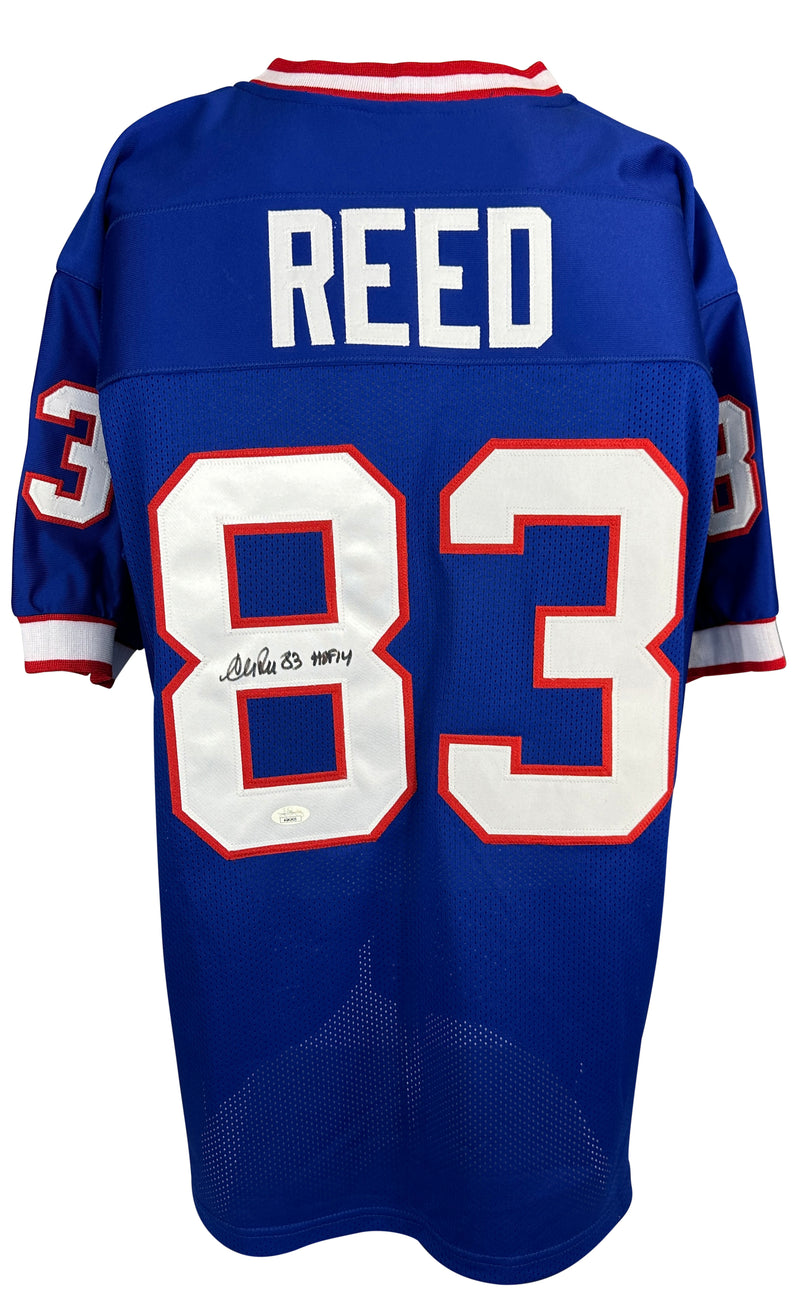 ANDRE REED AUTOGRAPHED SIGNED INSCRIBED BLUE PRO STYLE JERSEY