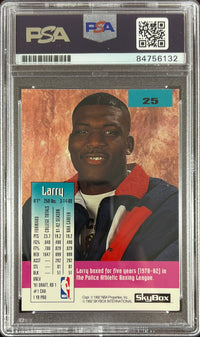 Larry Johnson auto 1992 SkyBox #25 card Charlotte Hornets PSA Encapsulated