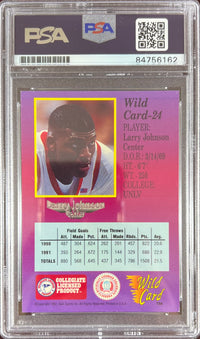 Larry Johnson auto 1991 Wild Card RC #24 UNLV PSA Encapsulated Charolett Hornets