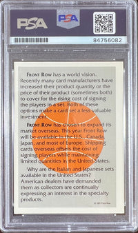 Larry Johnson auto inscribed 1991 Front Row RC UNLV PSA Encapsulated Hornets